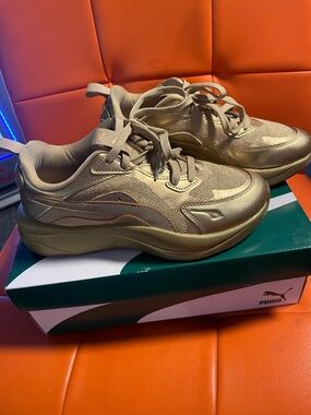 Puma RS-Curve Womens Gold Pebble Sneakers